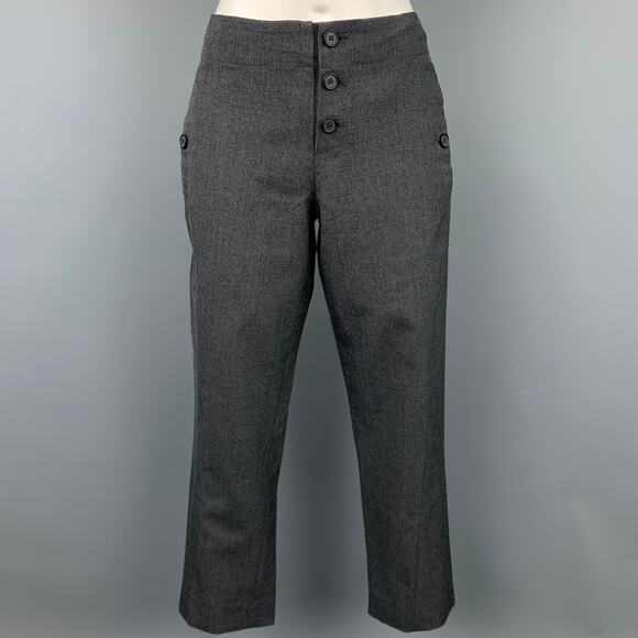 MARNI Size 2 Grey Virgin Wool Cropped Casual Pants - Picture 1 of 5